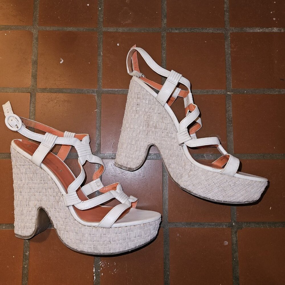 Via Spiga Strappy Wedge Heels